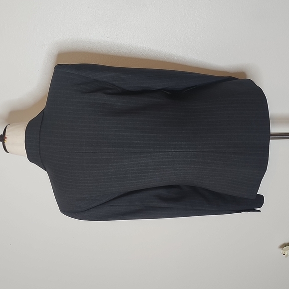 NEW Tahari ASL Pinstripe Charcoal Tailored Jacket Designer Office Blazer Coat - Picture 10 of 15